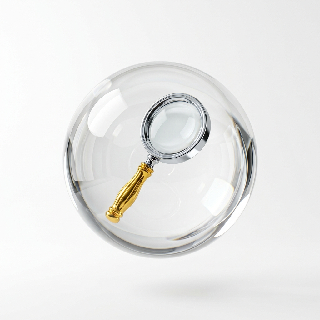 Lupe 3D-Glas-Symbol